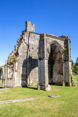 Fototapeta na wymiar Saint-Evroult-Notre-Dame-du-Bois. Ruines de l'abbaye. Orne. Normandie