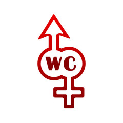 Women and men icon vector design template, toilet / toilet man. A symbol of differences between the sexes.