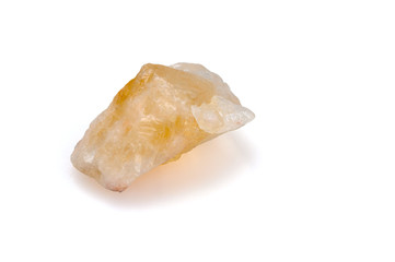 Mineral citrine on a white background.