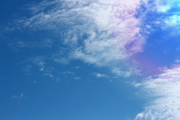 blue sky with tiny clouds nature background