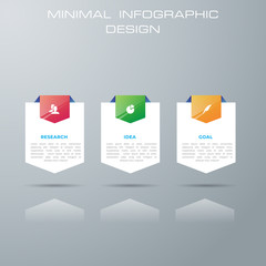 Infographic template with 3 options, workflow, process chart,Timeline infographics design vector can be used for workflow layout, diagram, annual report, web design, steps or processes. - Vector