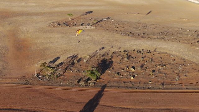 Powered paragliding having fun flying in early time
