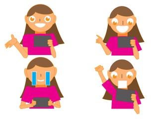 タブレットを持っている女性２