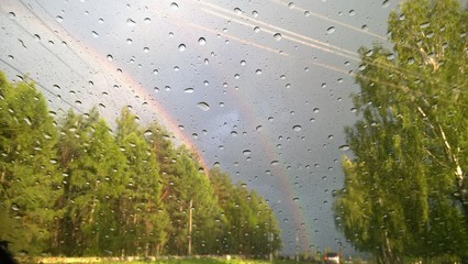 water drops on glass