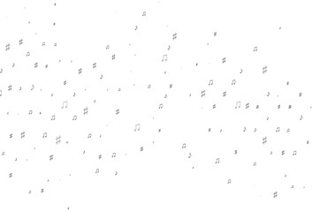 Light Silver, Gray vector background with music symbols.