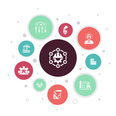 engineering Infographic 10 steps pixel design.design, professional, System Control, Infrastructure icons