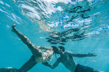 woman snorkeling in the sea