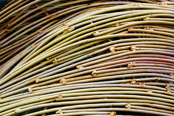 Abstract of copper wire rod metals. Industry and stock market concept