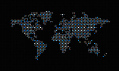 Fototapeta na wymiar Abstract Dotted World Map