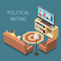 Political Rating Isometric Background