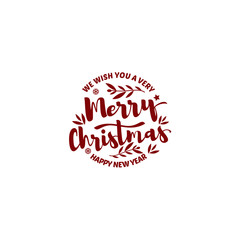 Merry Christmas and Happy New Year lettering template