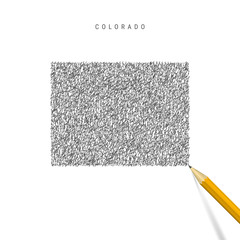 Colorado sketch scribble map isolated on white background. Hand drawn vector map of Colorado.