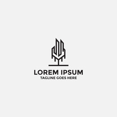 tree construction logo design - vector