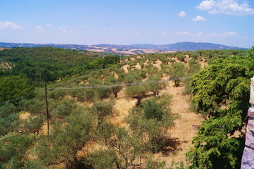 Fototapeta na wymiar View of the countryside around Giano dell'Umbria, Perugia, Umbria, Italy