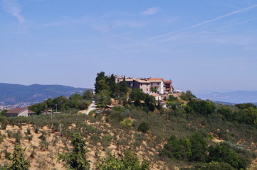 Fototapeta na wymiar Panorama of Castagnola, Umbria, Italy