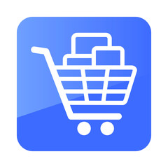 Shopping cart with boxes icon