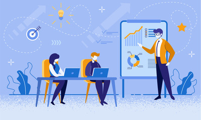 Economic School Teacher and Students Characters.