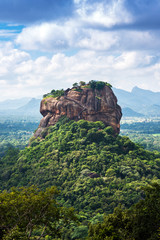 Sigiriya Lion's Rock seen from the nearby Pidurangala rock, Matale District, Central Province, Sri...