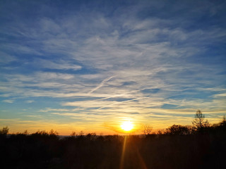 Fototapeta premium sunset over the field