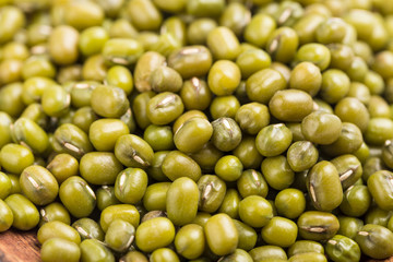 Green beans on a white background