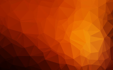 Dark Orange vector polygon abstract backdrop. Shining illustration, which consist of triangles. Brand new design for your business.