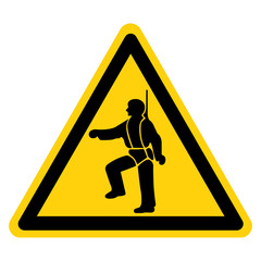 Warning Safety Harness Must Be Worn Symbol Sign,Vector Illustration, Isolated On White Background Label. EPS10
