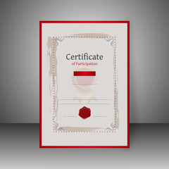 Certificate of Participation best award template design with space of your text.