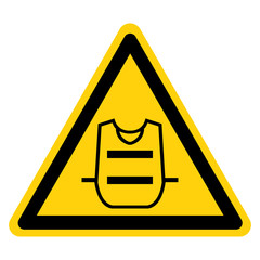 Warning Wear Vest Symbol Sign,Vector Illustration, Isolated On White Background Label. EPS10