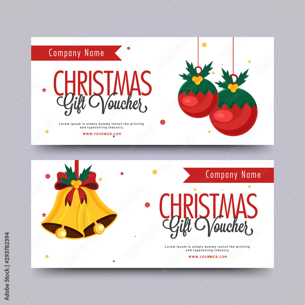 Canvas Prints gift voucher, discount coupon or horizontal coupon set with best discount value for christmas festiv