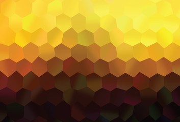 Dark Orange vector backdrop with hexagons.