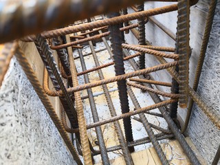 building site, reinforcement for concrete ready for concrete casting