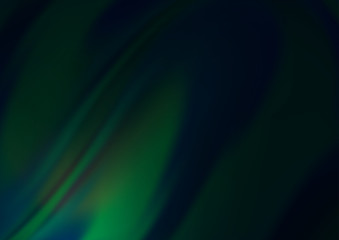 Dark Green vector pattern with bent ribbons. Shining illustration, which consist of blurred lines, circles. A completely new template for your business design.