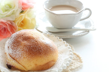 sweet bun on dish for breakfast