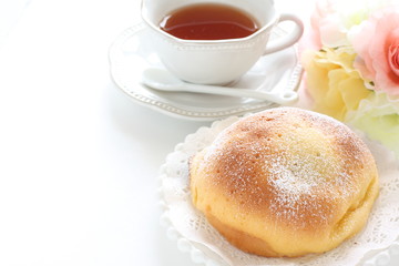 sweet bun on dish for breakfast