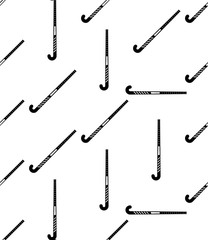 Hockey Stick Icon Seamless Pattern, Hockey Sport Accessories