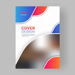 Professional business cover page design with abstract elements and space for your image.