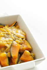 Cream sweet corn and pumpkin gratin