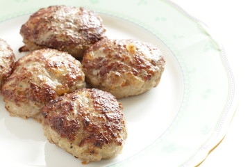Homemade patty for burger cooking image