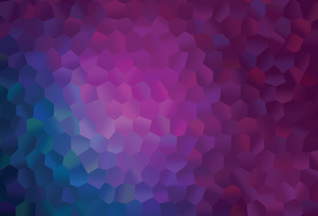 Dark Pink, Blue vector pattern with colorful hexagons.