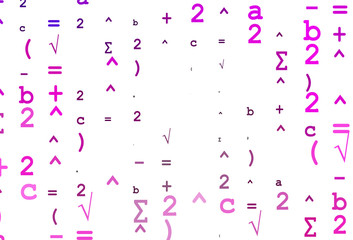 Light Pink vector background with Digit symbols.