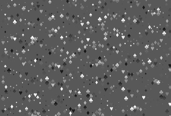 Light Silver, Gray vector pattern with symbol of cards.