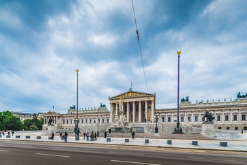 Fototapeta na wymiar The Austrian Parliament Building in Vienna.