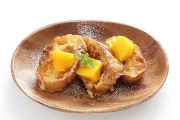 Mango and mint on honey French toast