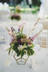 bouquet of flowers on table