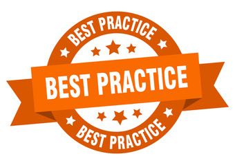 best practice ribbon. best practice round orange sign. best practice