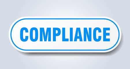 compliance sign. compliance rounded blue sticker. compliance
