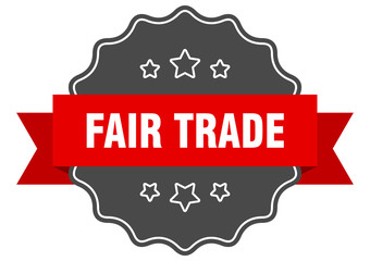 fair trade red label. fair trade isolated seal. fair trade