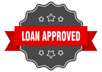 loan approved red label. loan approved isolated seal. loan approved