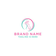 women pregnant logo vector icon template