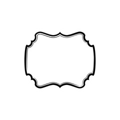 Minimal elegant border vector template. Creative vintage empty decorative frame isolated clipart on white background. Ornate rectangle shape vignette, blank label simple design element